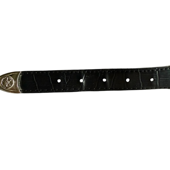 Black Leather Belt with Golf Club Medallions Size Medium - Picture 3 of 8